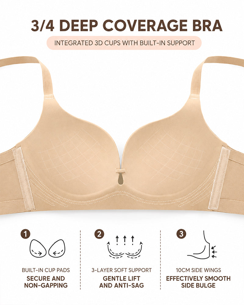 Seamless Cross Front Closure Push-Up Bra