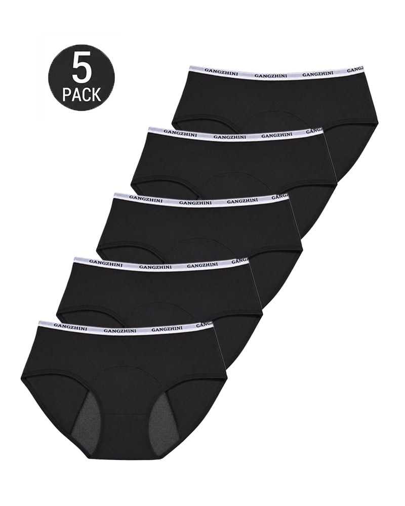5-Pack Pure Cotton Letter Print Seamless Menstrual Panties