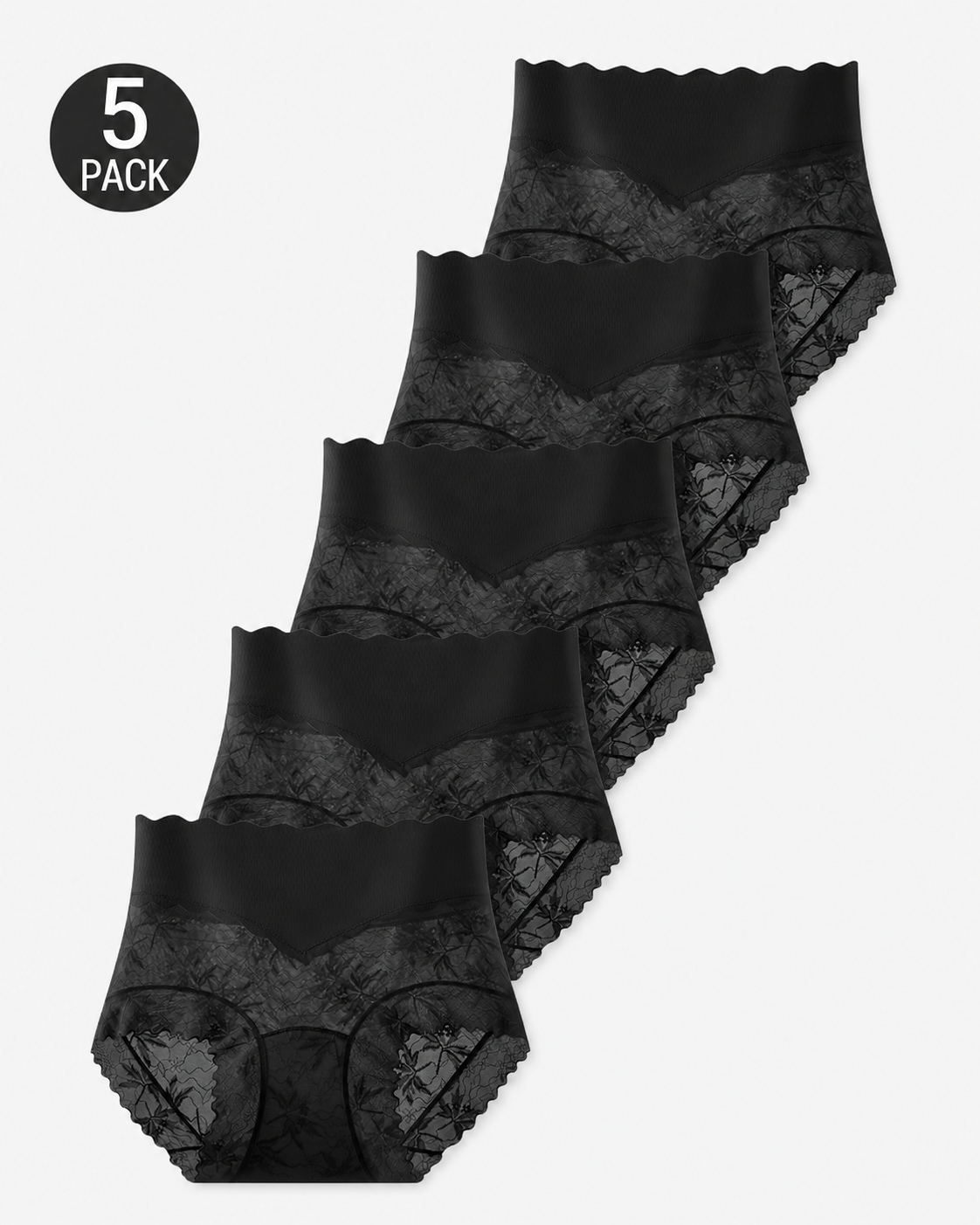 5-Pack Sexy High Waist Seamless Breathable Lace Briefs