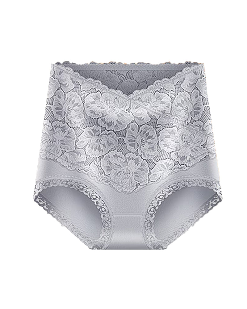 Women's High-waisted Tummy-controlling Lace Cotton Comfortable Breathable Panties