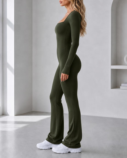 Seamless Stretch Long Sleeve Fitness Yoga One Piece Jumpsuit