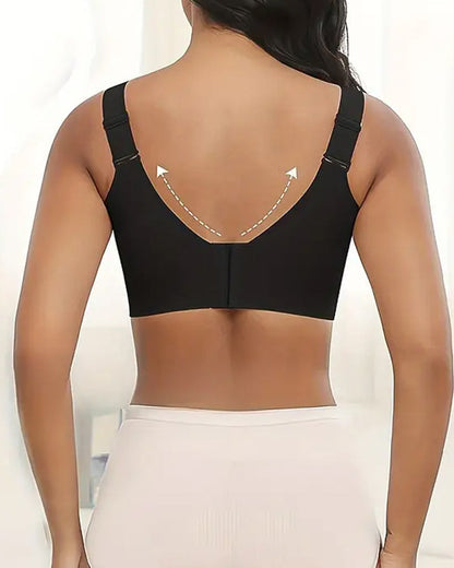 Women's Solid Color Four Rows Adjustable Wireless Bra