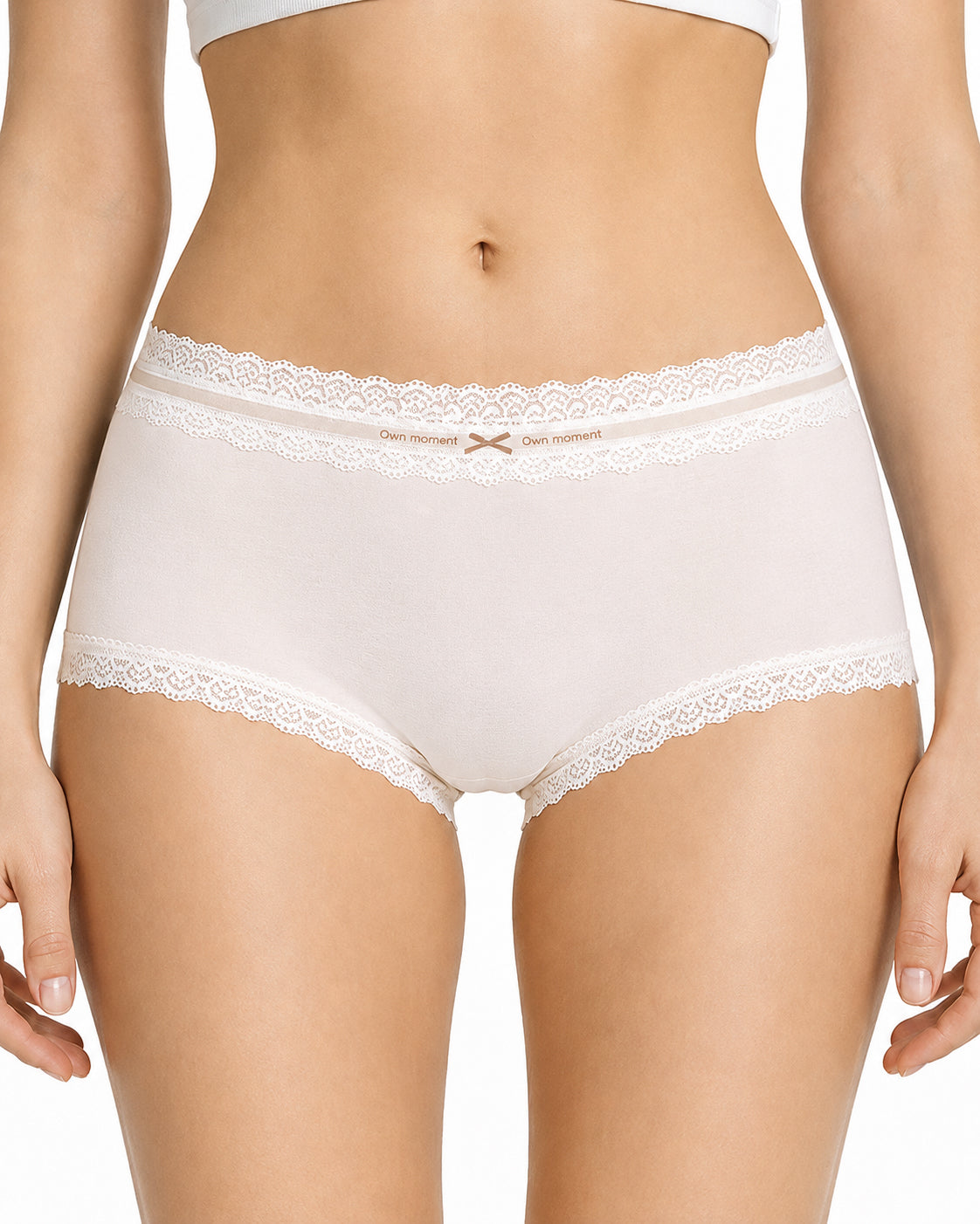 5-Pack Pure Cotton Lace Trim Antibacterial Panties