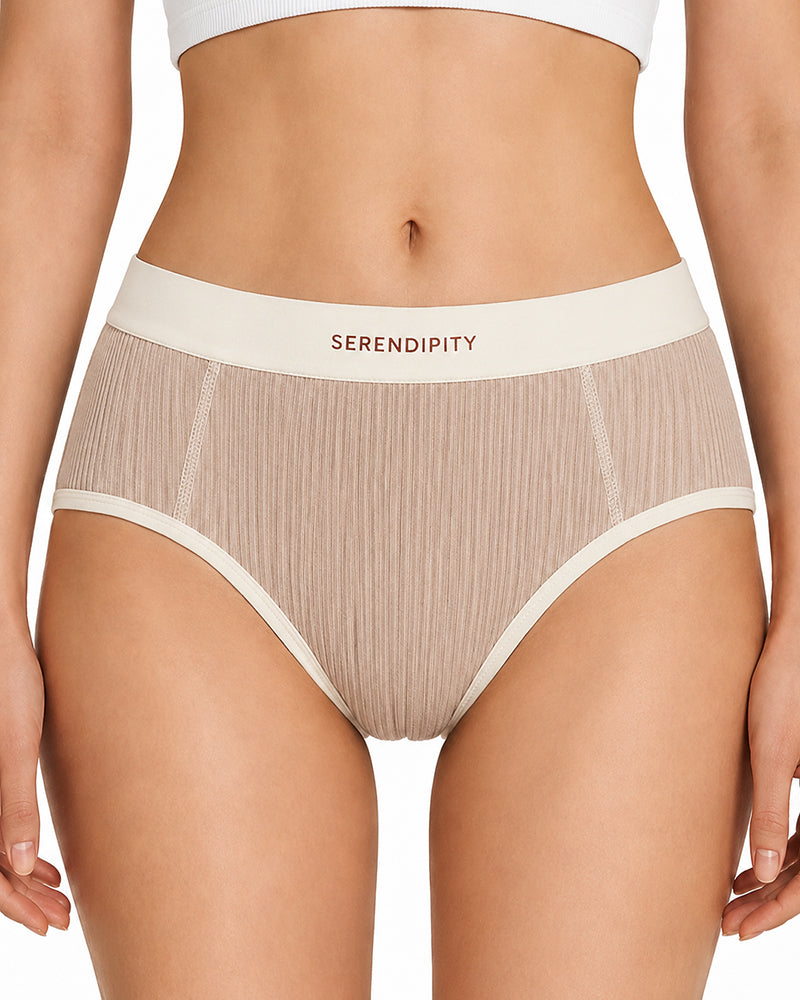5-Pack Colorblock Ribbed Cotton Stretch Breathable Briefs