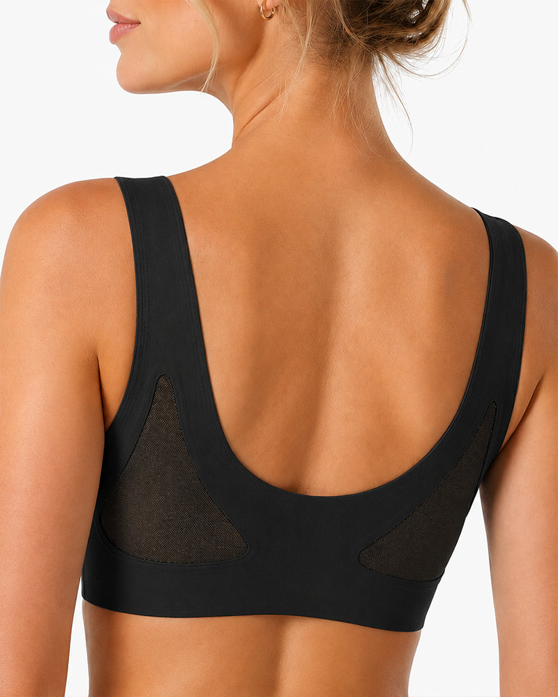 2-Pack Deep V Seamless Breathable Mesh Cutout Vest Bra