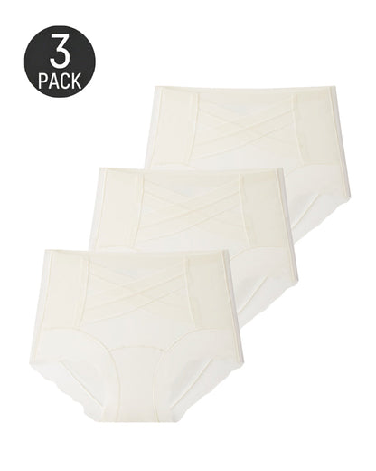 3-Pack High Waist Crossover Tummy Control Seamless Shaping Panties