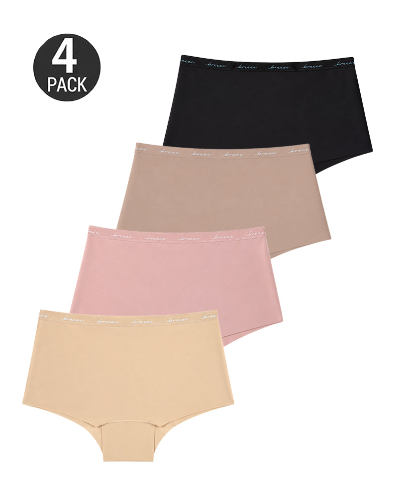 4-Pack High Waist Letter Print Seamless Breathable Panties