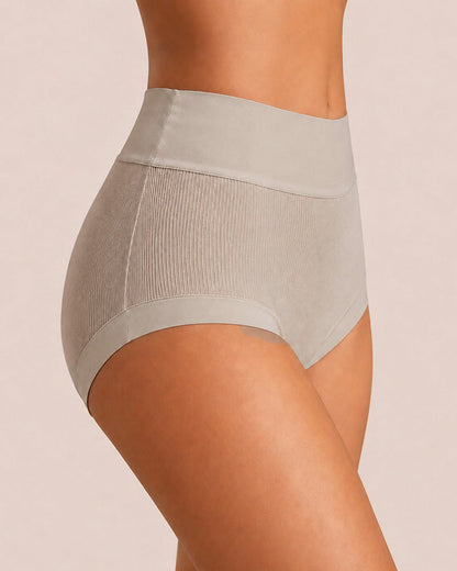 5-Pack High Waist Ribbed Pure Cotton High Elastic Briefs