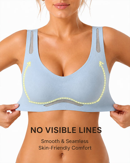 2-Pack Deep V Seamless Breathable Mesh Cutout Vest Bra