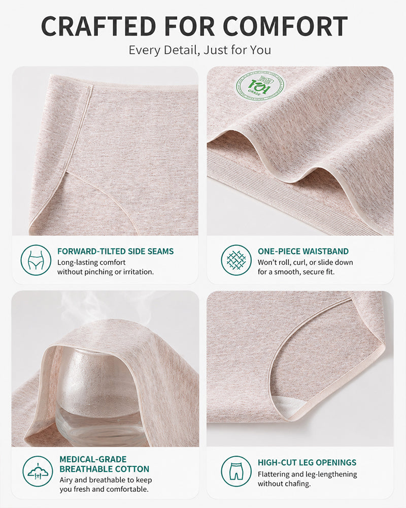 4-Pack Pure Cotton eamless Antibacterial Crotch Breathable Briefs
