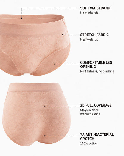 5-Pack Pure Cotton Jacquard High-Slit Stretch Briefs
