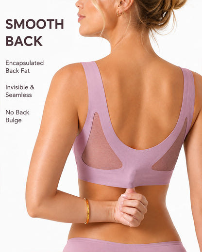 2-Pack Deep V Seamless Breathable Mesh Cutout Vest Bra