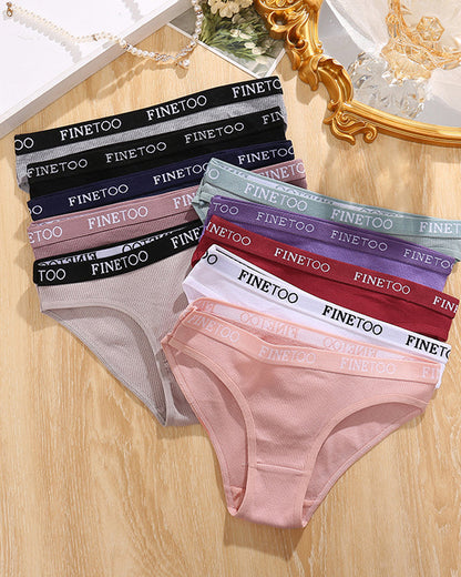 Mid-rise Ribbed Cotton Breathable Briefs