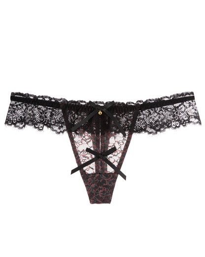 3-Pack Sexy Leopard Print Lace Trim Bell-Decorated Thongs