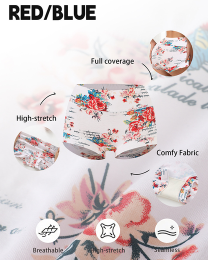 4-Pack Cotton Vintage Print Full-Coverage Panties