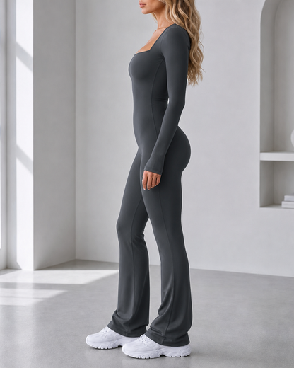 Seamless Stretch Long Sleeve Fitness Yoga One Piece Jumpsuit