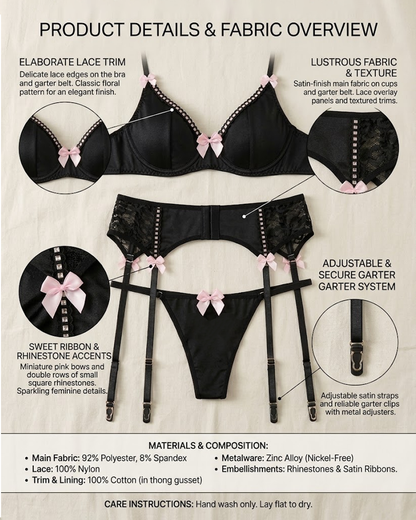 Sexy Bowknot Milk Silk Lingerie Set