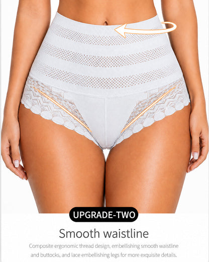 3-Pack High Waist Seamless Breathable Mesh Lace Shaping Panties