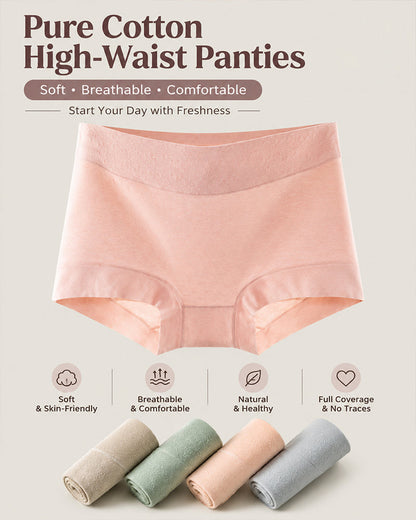5-Pack Seamless High Waist Pure Cotton Jacquard Panties