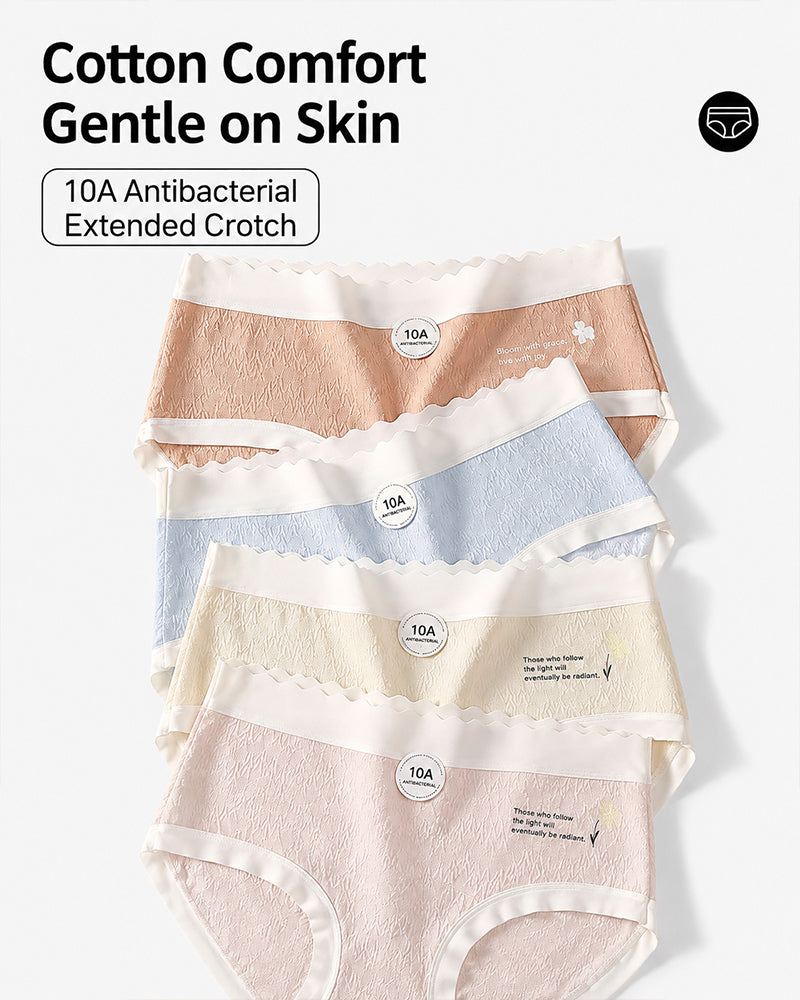 6-Pack Seamless Mid-Waist Cotton Antibacterial Panties
