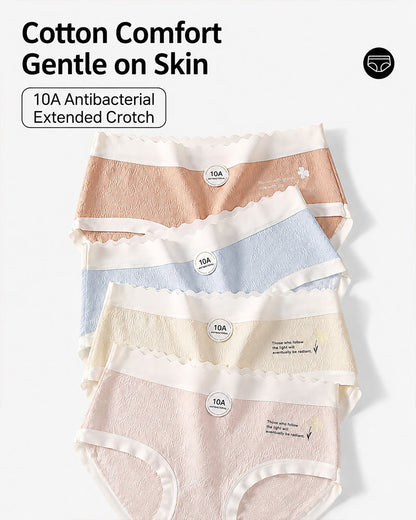 6-Pack Seamless Mid-Waist Cotton Antibacterial Panties