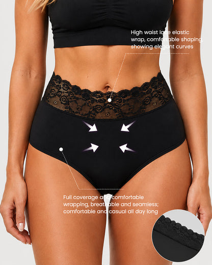 5-Pack Lace Trim Cotton Seamless Panties