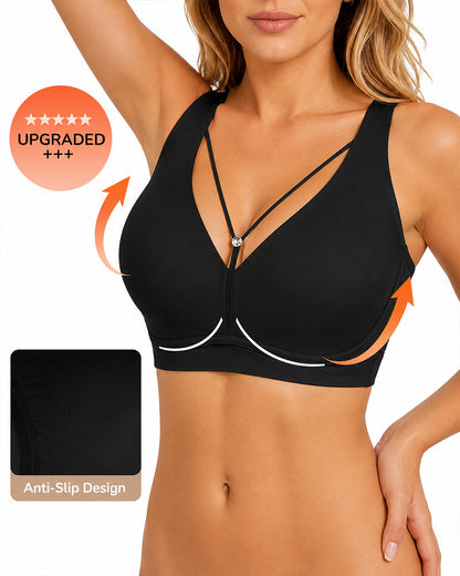 Deep V Seamless Wire Free Push Up Bra
