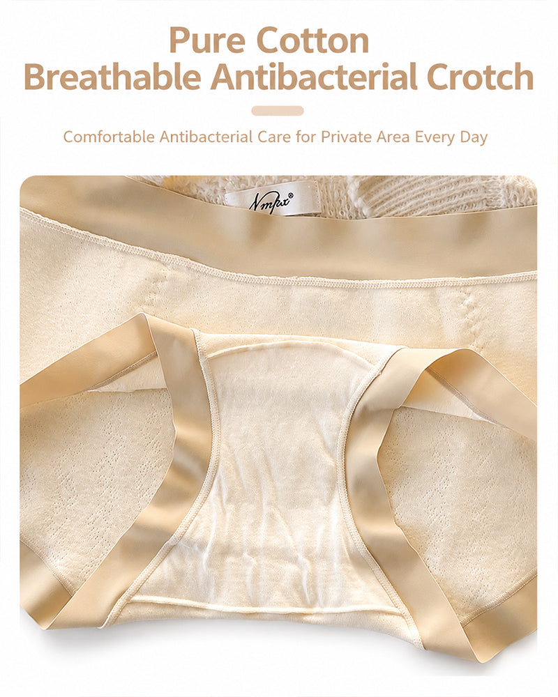 5-Pack Pure Cotton Antibacterial Lace Trim Elastic Panties