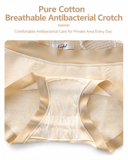 5-Pack Pure Cotton Antibacterial Lace Trim Elastic Panties