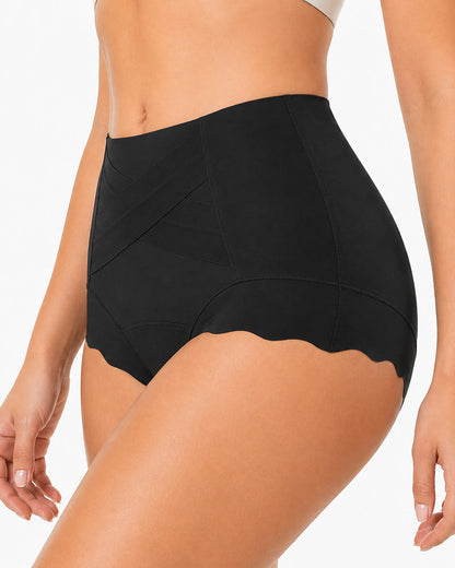 3-Pack High Waist Crossover Tummy Control Seamless Shaping Panties