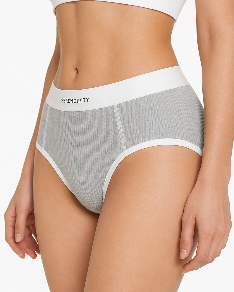5-Pack Colorblock Ribbed Cotton Stretch Breathable Briefs
