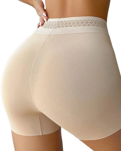Solid Color Hip-Lifting and Tummy-Controlling Mid-Rise Body-Shaping Shorts