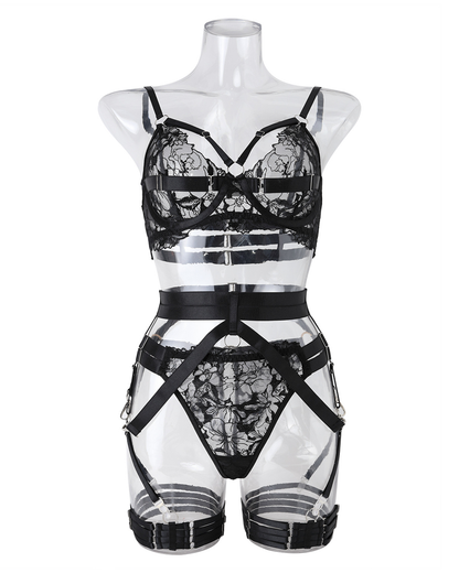 Sheer Strap Erotic Lingerie Set