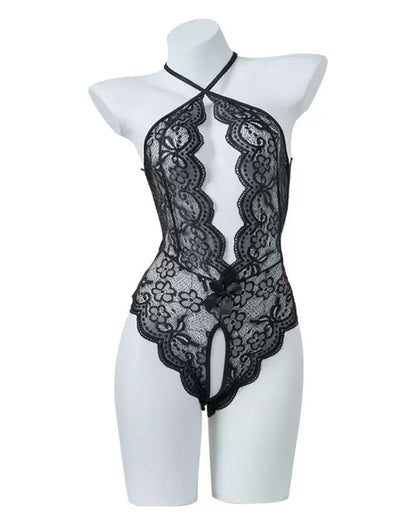 Sexy Lace Open Crotch Tights Pearl Backless Pajamas