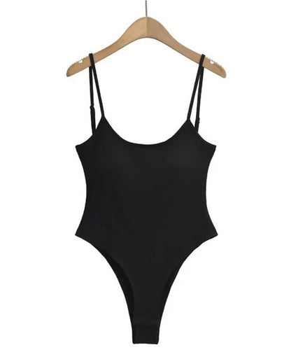 Women's Slim Fit Tummy Control Seamless Thong Shaping Ribbed One-piece Top