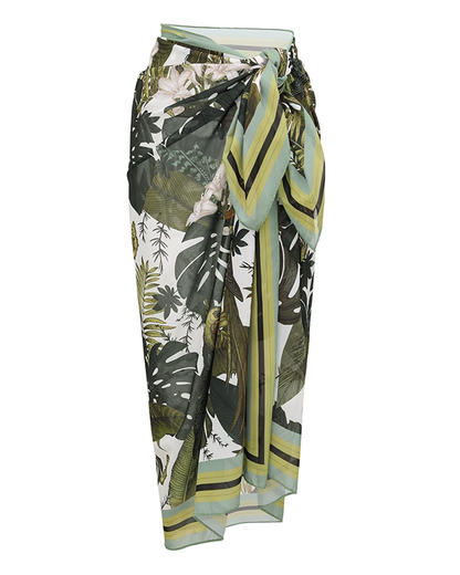 Adjustable shoulder straps Green Print Swimsuit Set