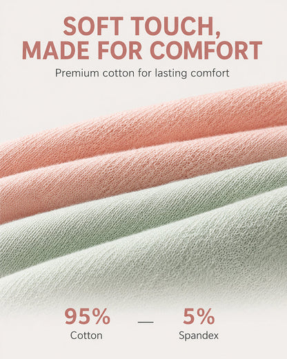 5-Pack Seamless High Waist Pure Cotton Jacquard Panties