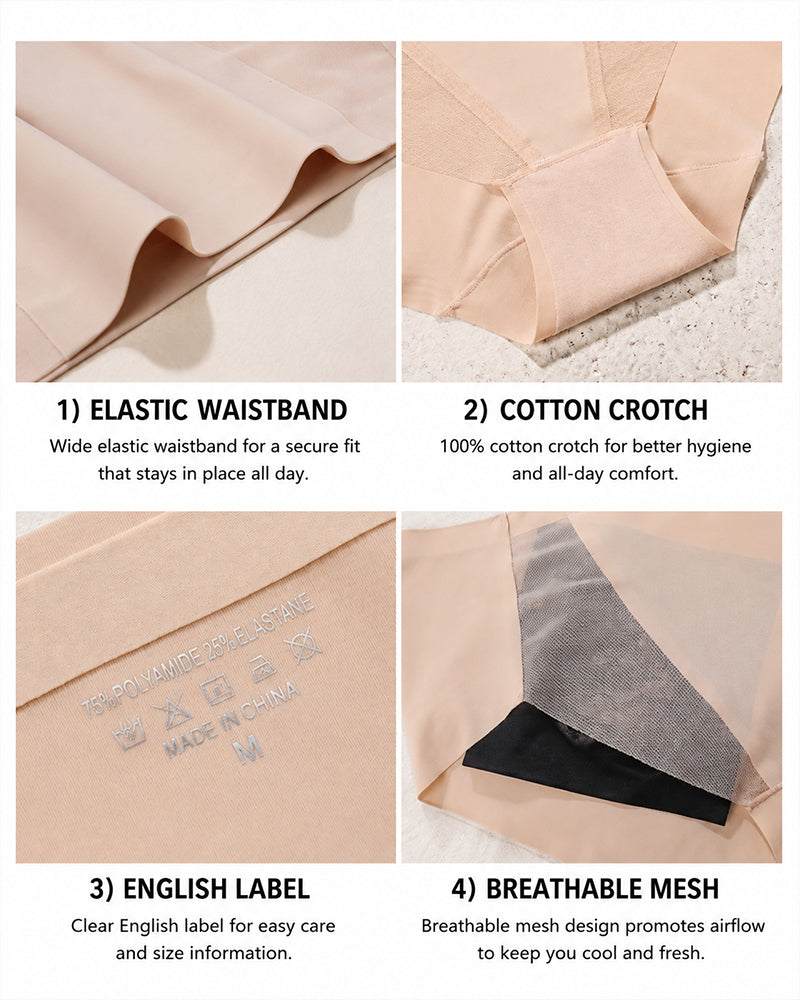 5-Pack Seamless Ice Silk See-Through Mesh Panties