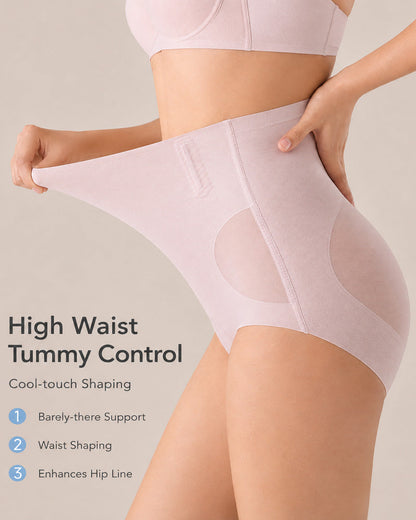 3-Pack Seamless High Waist Tummy Control Breathable Mesh Shaping Panties