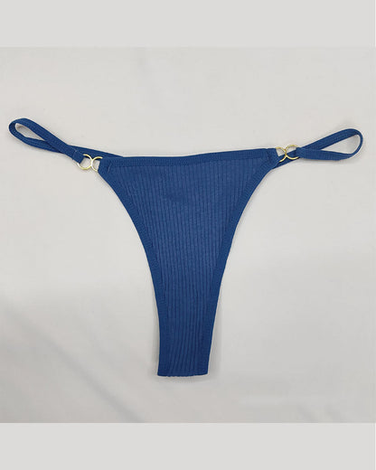 Cotton Threaded T-Pants Women's Low Waist Hip Lifting Fitness High Fork Fashionable Thong