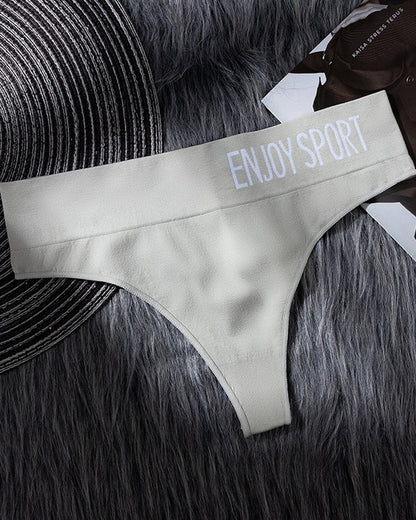 Women's Sexy Seamless Sports Fitness Letter Wide Waist Briefs