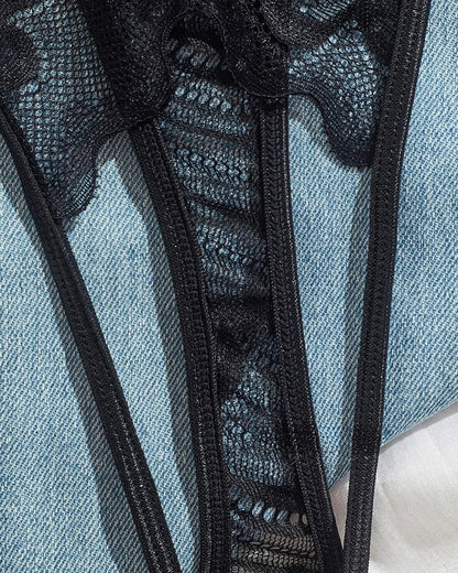 Women's Sexy Lace Mesh Hollow Underwear Set