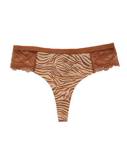 Sexy Lace Colorblock Seamless Thong