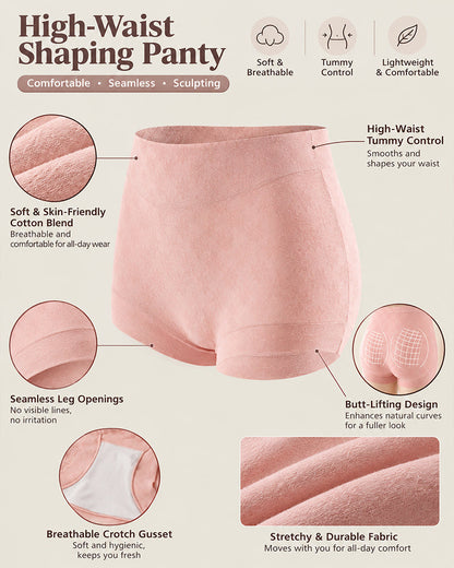 5-Pack Seamless High Waist Pure Cotton Jacquard Panties