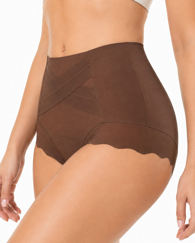 3-Pack High Waist Crossover Tummy Control Seamless Shaping Panties