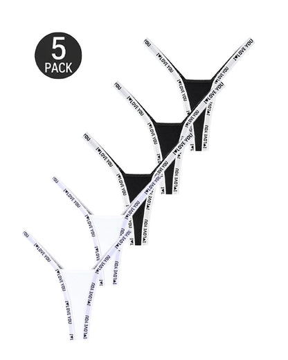 5-Pack Sexy Seamless Breathable Letter Elastic Band Thongs