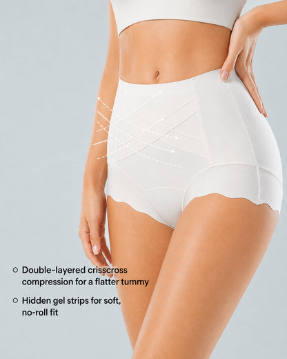 3-Pack High Waist Crossover Tummy Control Seamless Shaping Panties