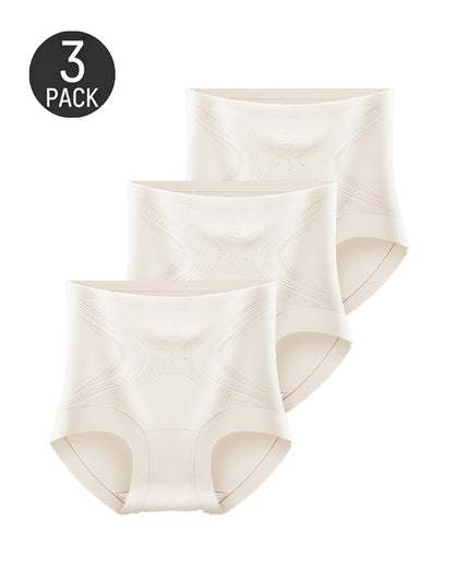 3-Pack Seamless Ice Silk High Waist Tummy Control Shaping Panties
