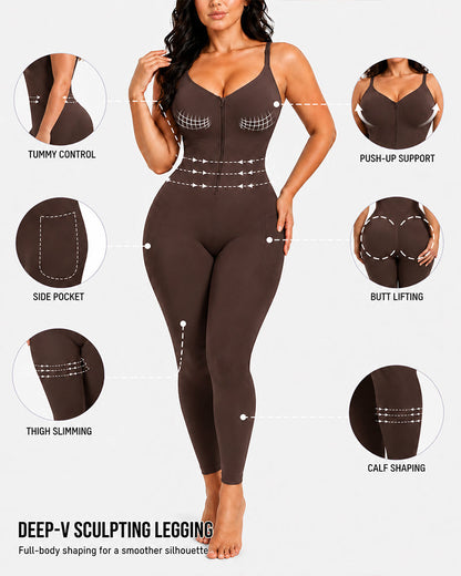 Front Zipper Seamless Tummy Control Easy-to-Wear Full Body Shaper
