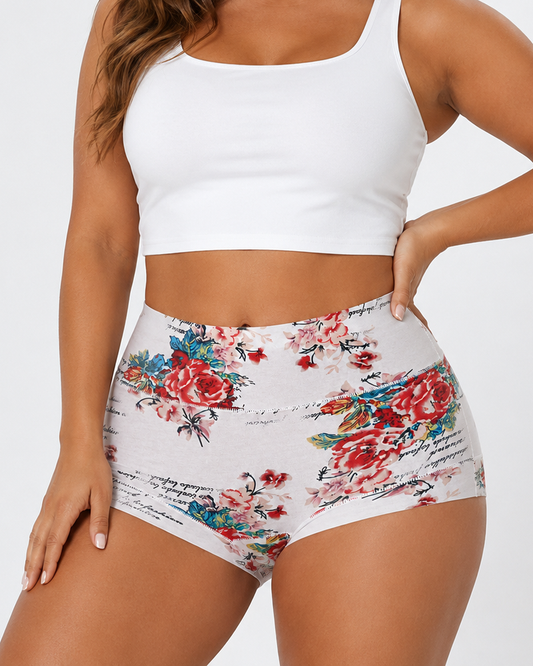 4-Pack Cotton Vintage Print Full-Coverage Panties